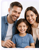A family sharing a calm screen-time routine